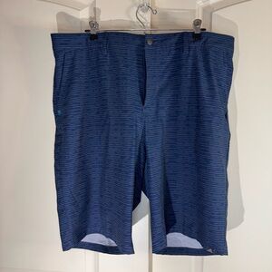 Adidas Ultimate 365 Print Men's Golf Shorts in blue with a striped pattern 38